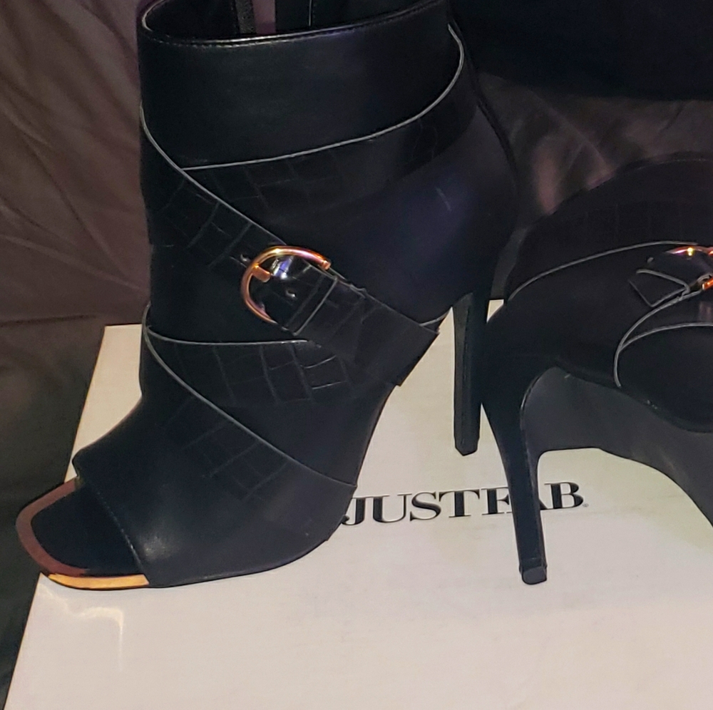 Peep toe booties
